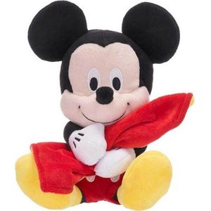 Mickey Mouse met Knuffeldoek Pluche Knuffel 25 cm {Disney Plush Toy | Speelgoed Knuffels Knuffeldier Knuffelpop Knuffeldoekje Baby Kinderen Jongens Meisjes | Minnie Mouse, Donald Duck, Goofy}