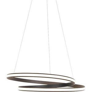 QAZQA rowan - Moderne LED Hanglamp voor boven de eettafel | in eetkamer - 1 lichts - Ø 740 mm - Zwart - Woonkamer | Slaapkamer | Keuken