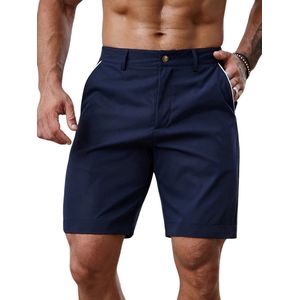 Nivard Korte Broek Heren - Golfbroek - Spijkerbroek - met Zakken - Volwassenen - Jongens - Shorts - Marineblauw - Maat XL