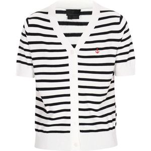 DreiMaster - Classic Look - Gebreid Vest - Zwart / Offwhite