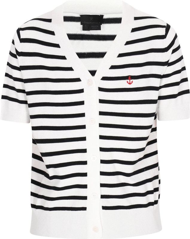 DreiMaster - Classic Look - Gebreid Vest - Zwart / Offwhite