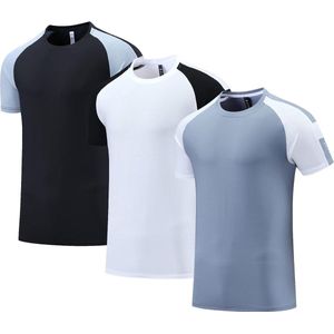 BOOMCOOL Trainingsshirts voor heren, 3 stuks, Dry Fit, vochtafvoerend mesh, sport-T-shirts, sportkleding, hardloopshirts met korte mouwen ( M )