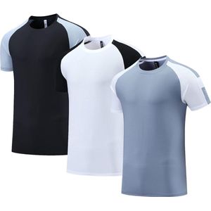 BOOMCOOL Trainingsshirts voor heren, 3 stuks, Dry Fit, vochtafvoerend mesh, sport-T-shirts, sportkleding, hardloopshirts met korte mouwen