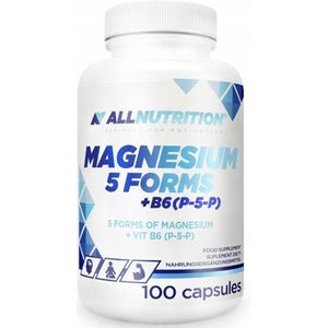 ALLNUTRITION | Magnesium 5 Forms + B6 (P-5-P) – 100 capsules | Energie, Spieren & Botten Supplement | 100 capsules