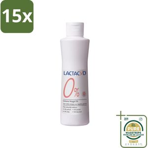 15 x Lactacyd – 0% – Milde Wasgel – 250 ml - Grootverpakking - Intieme Wasgel - Gevoelige Huid - PH-vriendelijk - Zeepvrij - 0% Parfum