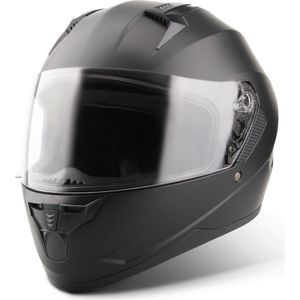 VINZ Vigo Integraalhelm / Motorhelm / Scooter helm / Brommerhelm – Mat Zwart