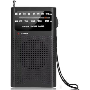 Premes - Draagbare Noodradio - Zwart - Op Batterijen - AM/FM
