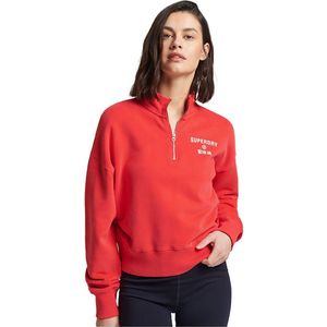 Superdry Code Core Sport Halve Rits Sweatshirt Rood XL Vrouw