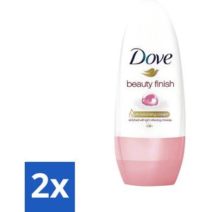 2 x Dove - Deodorant - Roll-On Beauty Finish - Soepele geur en verzorging - 50 ml - Dove Deodorant - Deodorant Roll-on - Antitranspirant - Beauty Finish - Deodorant Voor Vrouwen