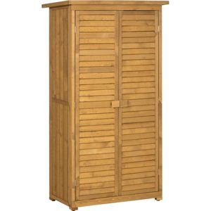 Tuinkast hout - Tuinkast - Opbergkasten met deuren - Tuinhuis - Tuinschuur - Schuur voor gereedschap - 87 cm x 46,5 cm x 160 cm