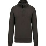 Sweatshirt Heren 3XL Kariban 1/4-ritskraag Lange mouw Dark Grey 80% Katoen, 20% Polyester