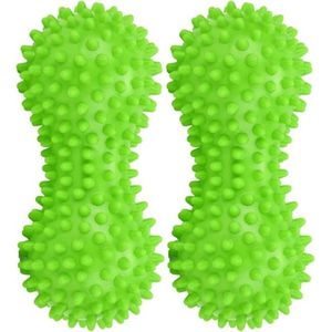 Verpakking van 2 zachte, stekelige massage-pindaballen, stressreflexologie, set sensorische pindaballen van het stekelvarken