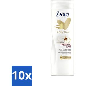10 x Dove - Bodylotion - Restoring Care - Verzorgend en herstellend - 400 ml - Body Lotion - Herstellende Crème - Huid Verzorging - Droge Huid - Hydraterende Crème