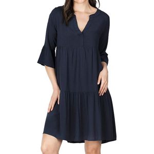 DENIMFY Dames Jurk DFFrida regular fit Blauw S/M V Hals Volwassenen