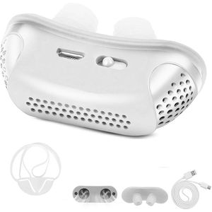 Mini Anti-Snurk Apparaat - Verminder Snurken - Elektrisch Anti-Snurk Apparaat - Verstelbare Luchtstroom Anti-Snurk Hulpmiddel - Voor Mannen en Vrouwen - Verbeterd Mini Anti-Snurk Apparaat met Variabele Snelheid - Wit