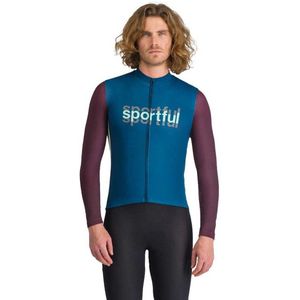 Sportful - Supergiara Logo Thermal - Trui - Blauw - Lange Mouwen