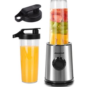Aigostar Blender - Blender to go - Smoothie Maker - Mini Blender - 2 To-Go Bekers 800 ml