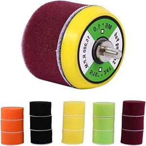 JHubers Goods - 16-delige Set Buffing Polijstschijven met Boor Adapter voor Auto Polijsten - Ideaal voor Air Sander - M6X1 Draad - Voor Glas en Auto Polish