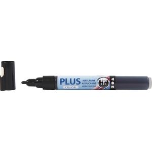 Plus Color Marker, L: 14,5 cm, lijndikte 1-2 mm, zwart, 1 stuk, 5,5 ml