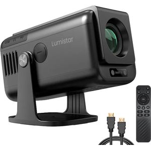 Lumistar® Pro+ Mini Beamer - Alles-in-één Smart TV Projector - 2025 model - Android 13.0 & iOS - WiFi 6 & Bluetooth 5.2 - 4k ondersteuning - Beamer - Inclusief Hdmi kabel - Home Cinema - Zwart