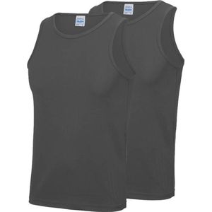 Sport Singlets - Grijs - 2-Pack - Mouwloos Sporthemd - Voor Heren