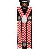 Partychimp Bretels Rood/Wit Geblokt Brabant voor bij Carnavalskleding Heren Carnaval Accessoires 2,5 Cm Breed - Rood/Wit - One-size