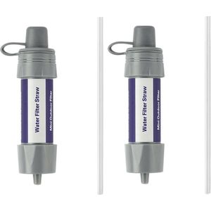 Water Zuiveringspomp - Waterfilter - Outdoor life - waterfilter survival - Noodpakket - Filtert 5000L - Water Filter Straw - Water Filtersysteem - Overlevingsuitrusting - Survival Kit - waterfilter noodpakket - Overleving Kit-water filter-Grijs-2stuk