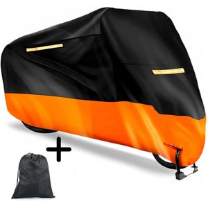 Dutchers® Motorhoes Waterdicht Buiten – 245x105x125 cm – 210D Polyester Regenhoes – Motorfiets Hoes voor Scooter, Bromfiets, Crossmotor & Straatmotor – Met Slotgaten & Reflectiestrepen - Bromfietshoes - Scooterhoes – Weerbestendig