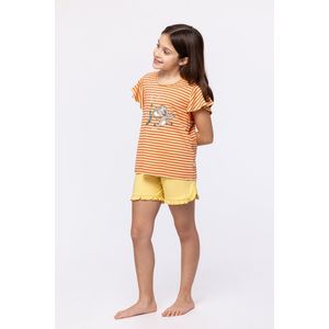 Woody pyjama meisjes - roest/geel - koala - gestreept - 241-10-PSG-S/930 - maat 176