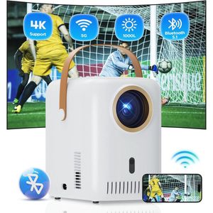 Multimedia Projector met 5G WiFi en Bluetooth - 1080P Full HD, 12.000 Lumen, Automatische Focus en Trapeziumcorrectie