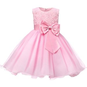 Avondjurk met Strik en Bloemen - Roze (130)