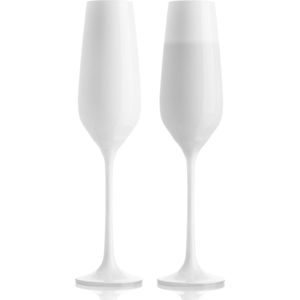 VacuVin Champagne Glazen - Prosecco Glazen - Set van 2 stuks - Wit - 20cl - Kristalglas