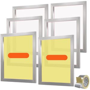 Zeefdrukraam – Zeefdrukframe – Zeefdrukset – Zeefdrukkit – Zeefdrukframes – Aluminiumframe ��– 110 Mesh Nylon – 50,8 x 61 cm – 6 Stuks