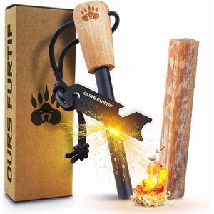 Ferrocerium Vuurstarter XL 10mm - Tot 15.000 Vuren Ontstoken - Ideaal voor Camping en Bushcraft