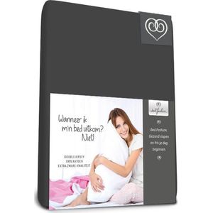 Double Jersey hoeslaken extra zwaar 160 x 200 cm antra