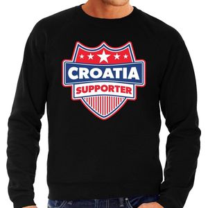 Croatia supporter schild sweater zwart voor heren - Kroatie landen sweater / kleding - EK / WK / Olympische spelen outfit XXL