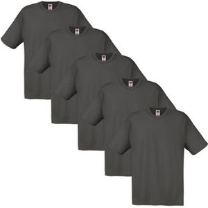 Fruit of the Loom - 5 stuks Valueweight T-shirts Ronde Hals - Light Graphite - S