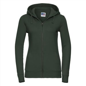 Russel - Authentic Hoodie met Rits Dames - Donkergroen - S