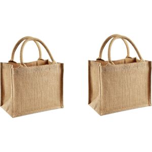 2 x jute shopper mini Jute Shopper Bag mini 26 x 22 x 14 cm