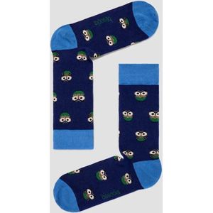 Grappige Sokken Blauw met Uilen in Bio katoen maat 41-46 - Uilen - Zacht - Trendy geschenk - Trendy Cadeau - Verjaardag - Geschenk - Kerst