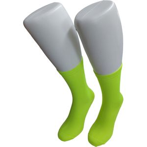 WeirdoSox - Compressie sokken - Kuit hoogte - Steunkousen voor vrouwen en mannen - 1 paar - Fluor geel 43/46 - Ideaal als compressiekousen hardlopen - compressiekousen vliegtuig