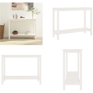 vidaXL Wandtafel 110x40x80 cm massief grenenhout wit - Wandtafel - Wandtafels - Consoletafel - Houten Wandtafel