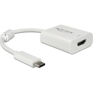 Premium USB-C naar HDMI adapter met DP Alt Mode (4K 60 Hz + HDR) / wit - 0,10 meter