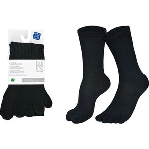 Norfolk - 56% Merino wol Teensokken - Antiblaren - Temperatuurregulatie - Wandelsokken - Maat 39-42 - Zwart - Bruges
