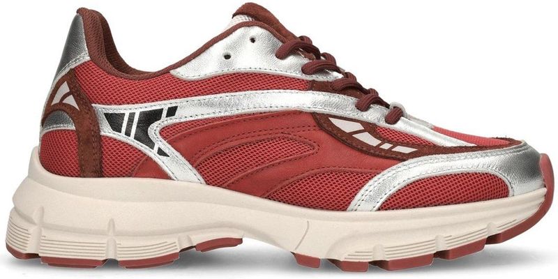 SACHA - Sneakers Laag - Rood - Metallic Look