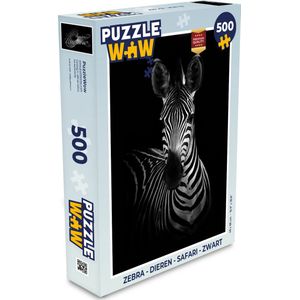 Puzzel Zebra - Dieren - Safari - Zwart - Legpuzzel - Puzzel 500 stukjes