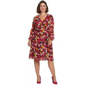 Voile wikkeljurk met bloemenprint