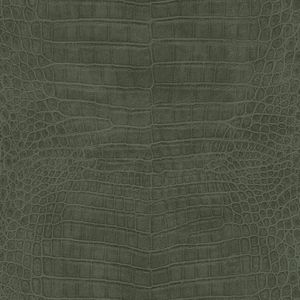 Rasch - 751352 - Vliesbehang - Groen - Krokodil Lederlook