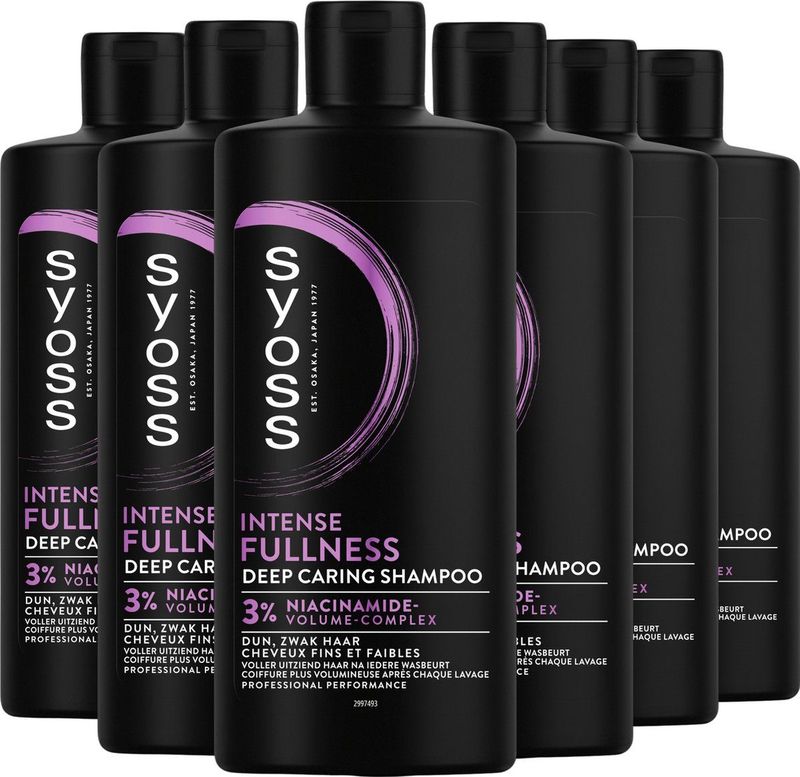 Syoss - Intense Fullness - Shampoo - 6 x 440 ml - Voor Fijn Haar