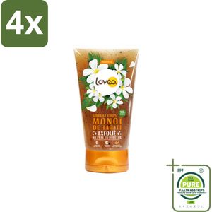 Lovea – Body Scrub – Tahiti Monoï – Verzorgend – 150 ml - Voordeelverpakking - 4 stuks - Body scrub tahiti monoï - Exfoliatie huid